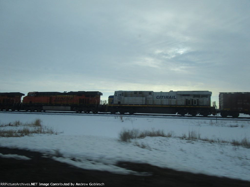 CREX 1422 + BNSF 7601 Behind